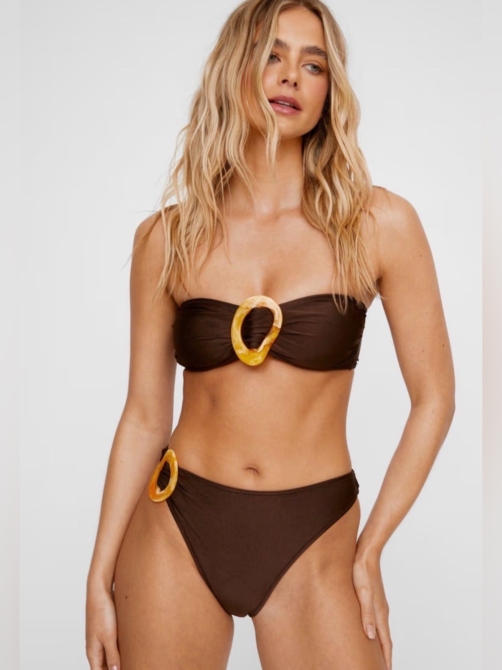 NASTYGAL
Abstract Ring Bandeau Bikini Set